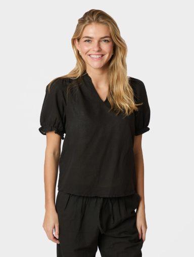 Neo Noir Odesa Linen Blouse Black