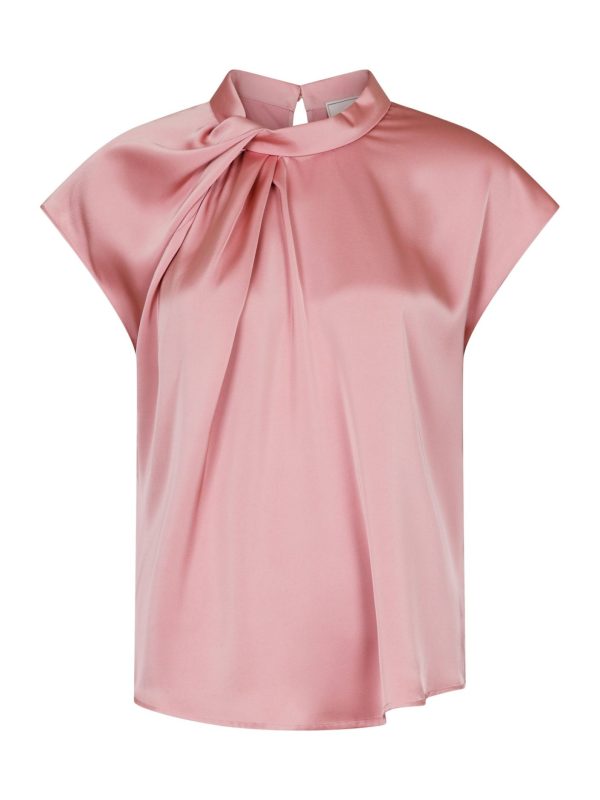 Neo Noir Fleur Drapy Satin Blouse Light Pink - Bilde 2