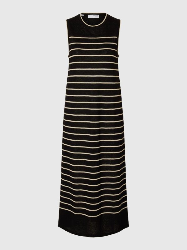 Selected Femme Esther Knit Dress Black/ Birch - Bilde 4