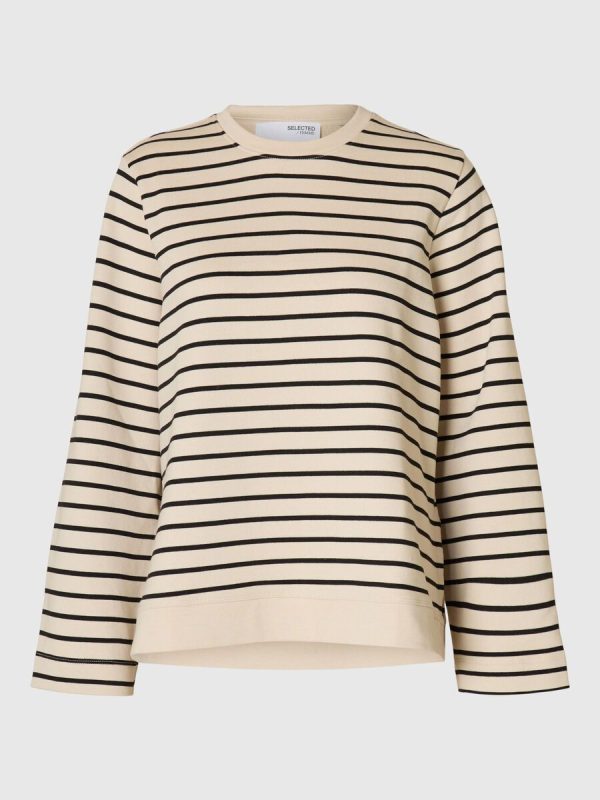 Selected Femme Wide Striped Sweat - Bilde 3