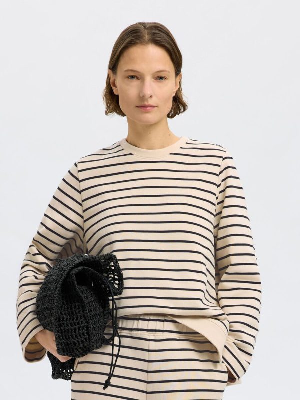 Selected Femme Wide Striped Sweat