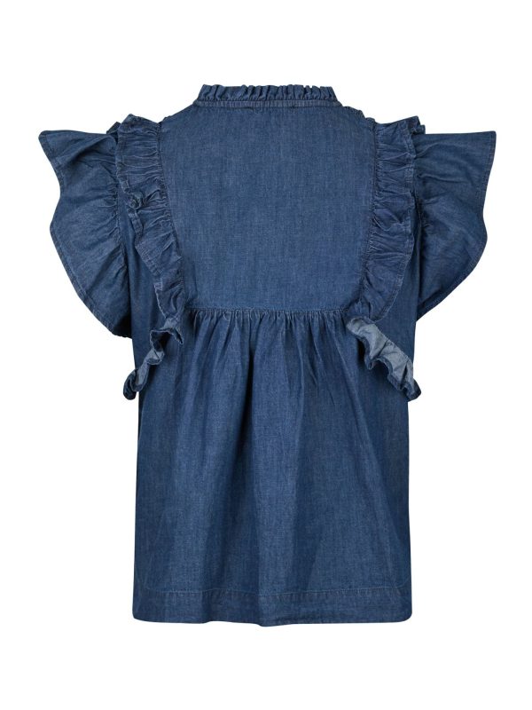 Neo Noir Jayla Denim Top Blue - Bilde 3