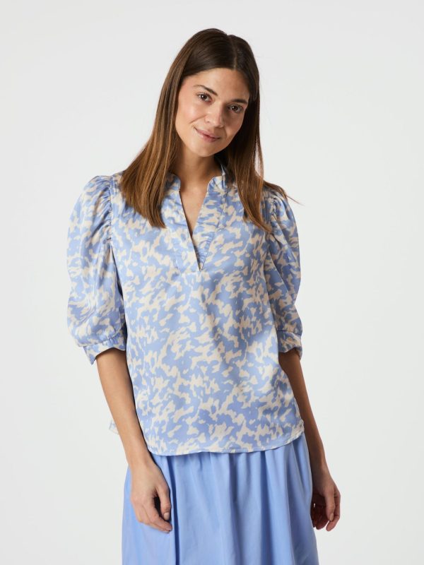 Neo Noir Roella graphic Fade Blouse Light Blue