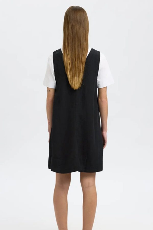 Selected Femme Linna SL Short Linen Dress Black - Bilde 3
