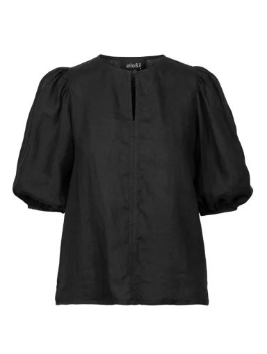Ella & il Anna Linen Top Black
