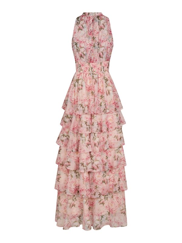Neo Noir Marli Flower Chiffon Dress  Rose - Bilde 3