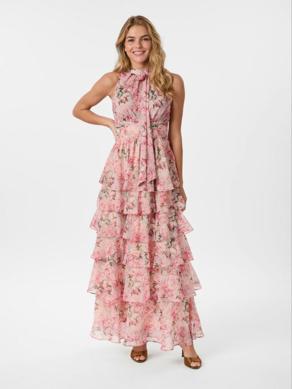 Neo Noir Marli Flower Chiffon Dress  Rose - Bilde 5