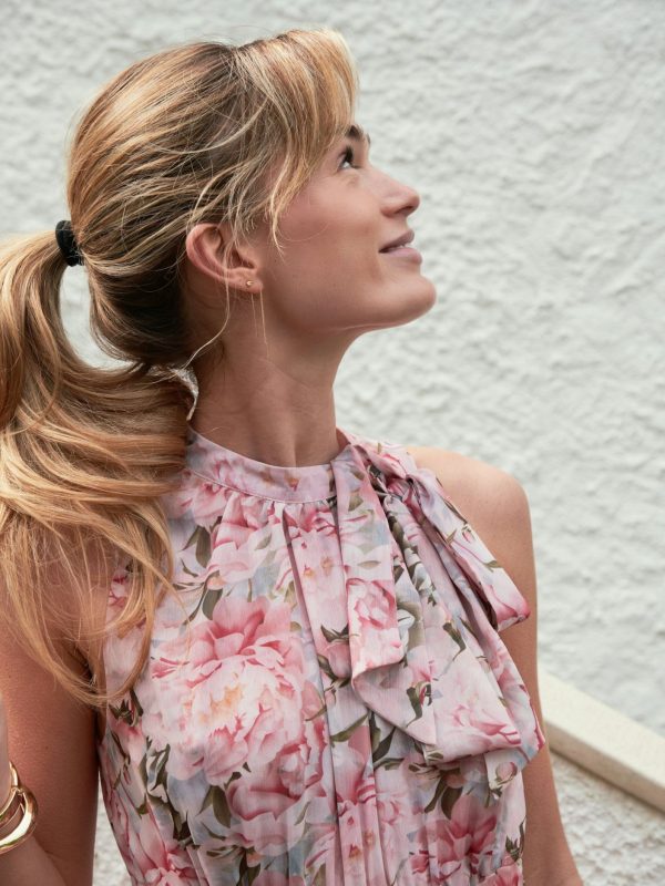 Neo Noir Marli Flower Chiffon Dress  Rose - Bilde 2