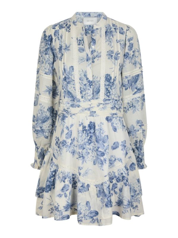 Neo Noir Roberta Flower Flow Dress Light Blue - Bilde 3