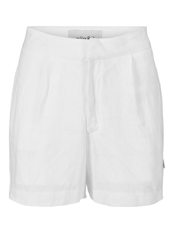 Ella & il Freya Solid Linen Shorts White - Bilde 2