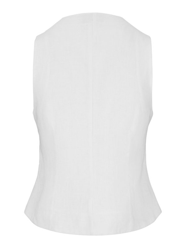 Ella & il Johanne Linen Vest White - Bilde 2