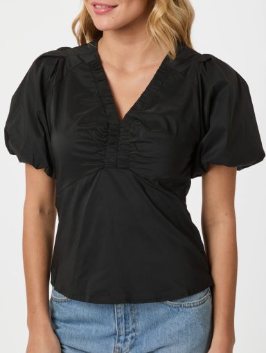 Neo Noir Irina Poplin Blouse Black