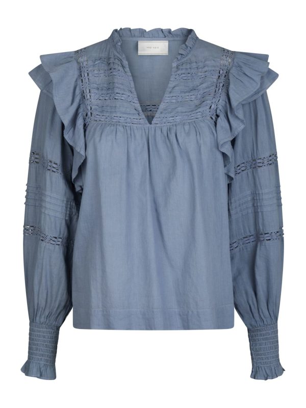 Neo Noir Mauri Voile  Blouse Smoke Blue