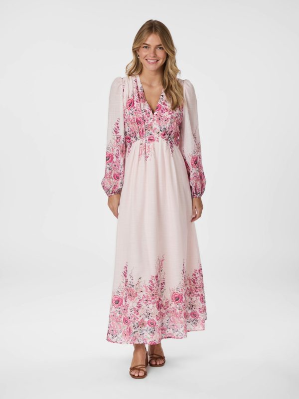 Neo Noir Silfi Flower Print Dress Rose - Bilde 3
