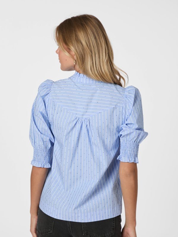 Neo Noir Diana B Stripe Stone Blouse Light Blue - Bilde 2