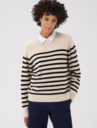 Part Two NiakaPW Pullover Black Stripe