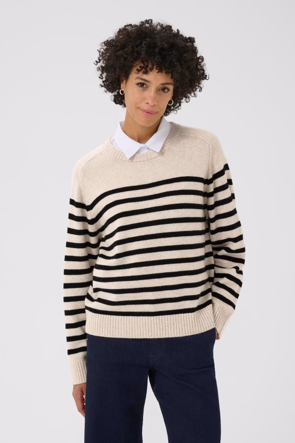 Part Two NiakaPW Pullover Black Stripe