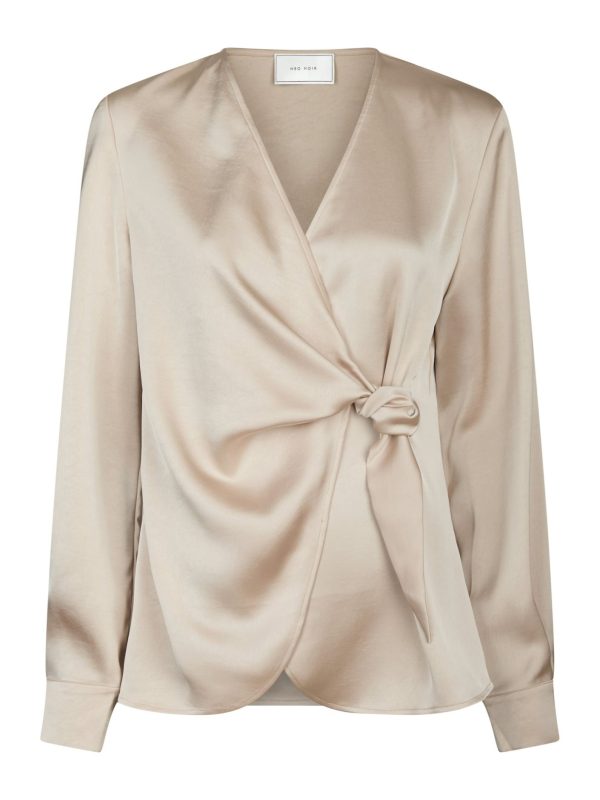 Neo Noir Petris Heavy Sateen Blouse Champagne - Bilde 3