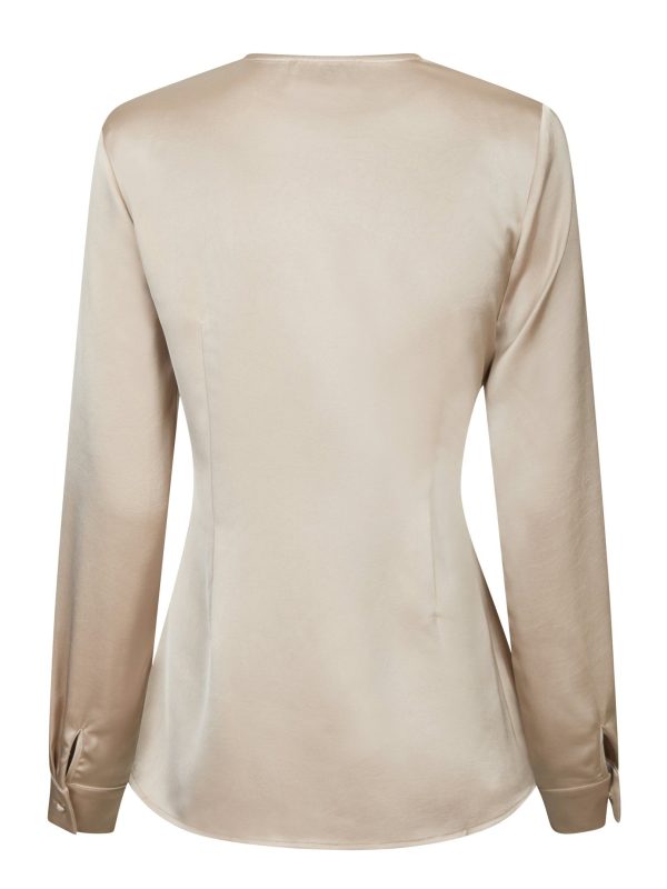 Neo Noir Petris Heavy Sateen Blouse Champagne - Bilde 4