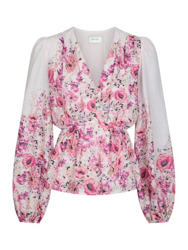 Neo Noir Fie Flower Print Blouse Rose