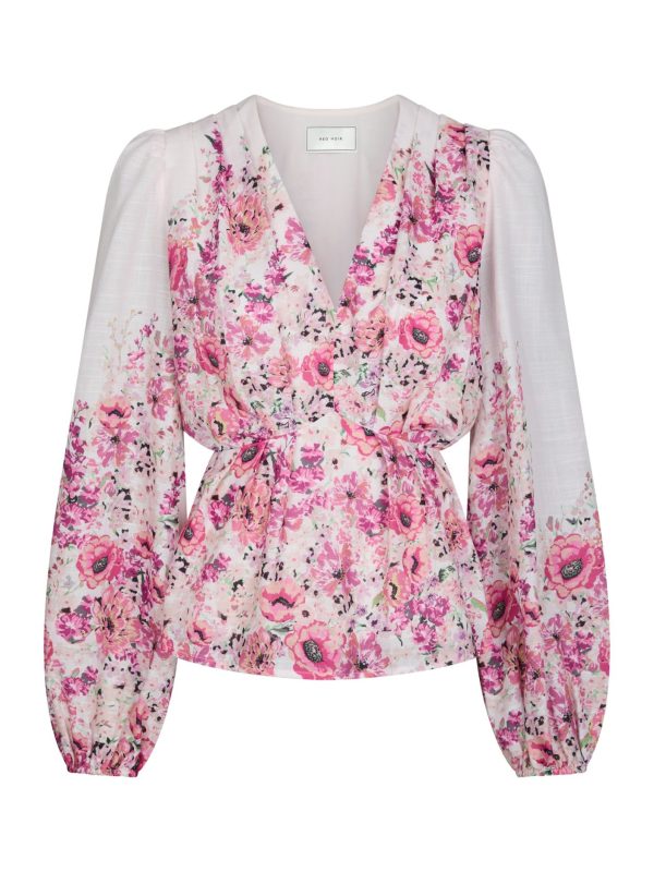 Neo Noir Fie Flower Print Blouse Rose