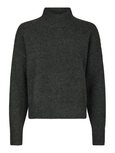 Neo Noir Paulina Fluffy Knit Blouse Antracit