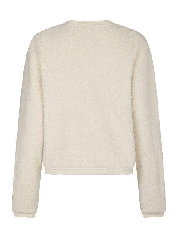 Neo Noir Limo Fluffy Knit Cardigan Creme - Bilde 2