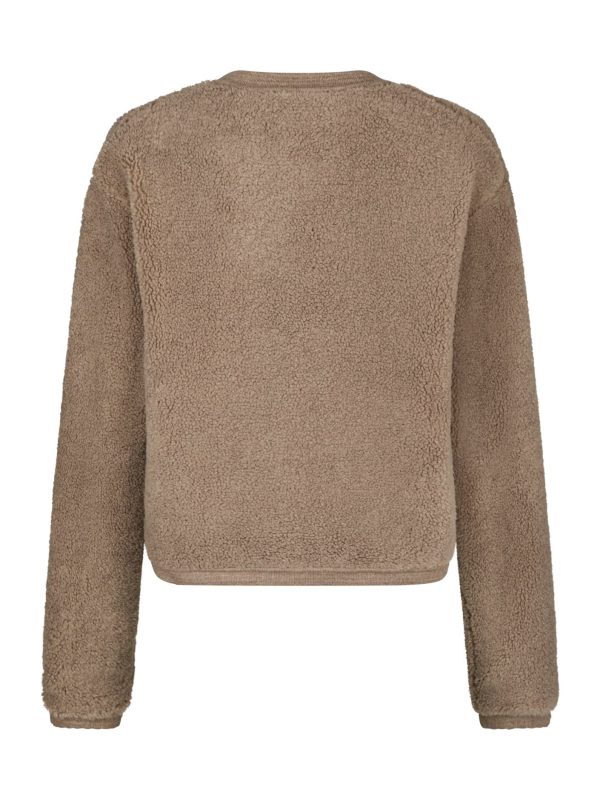 Neo Noir Limo Fluffy Knit Cardigan Dark Sand - Bilde 2