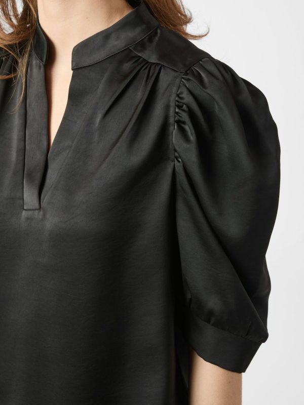 Neo Noir Roella Heavy Sateen Blouse Black - Bilde 3