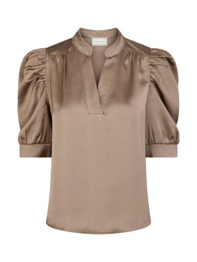 Neo Noir Roella Heavy Sateen Blouse Dark Taupe