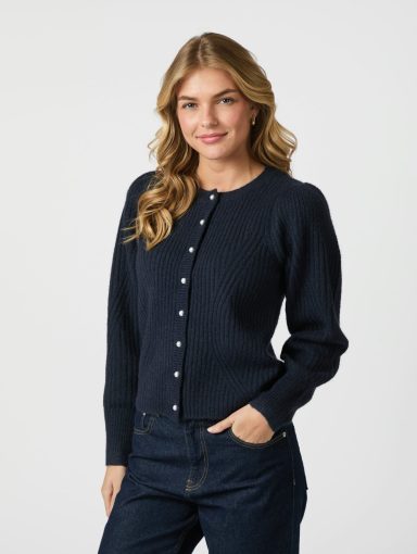 Neo Noir Puli Knit Cardigan Navy