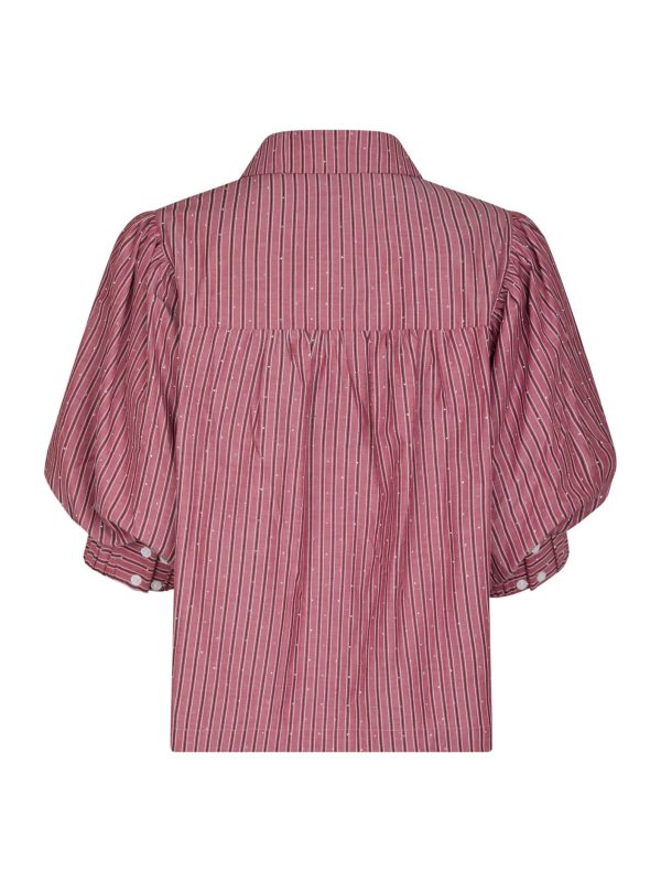 Neo Noir Etta Soft Stripe Stone Shirt Dark Rose - Bilde 2