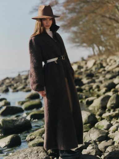 Ella & il Olivia Chunky Cardigan Dark Brown
