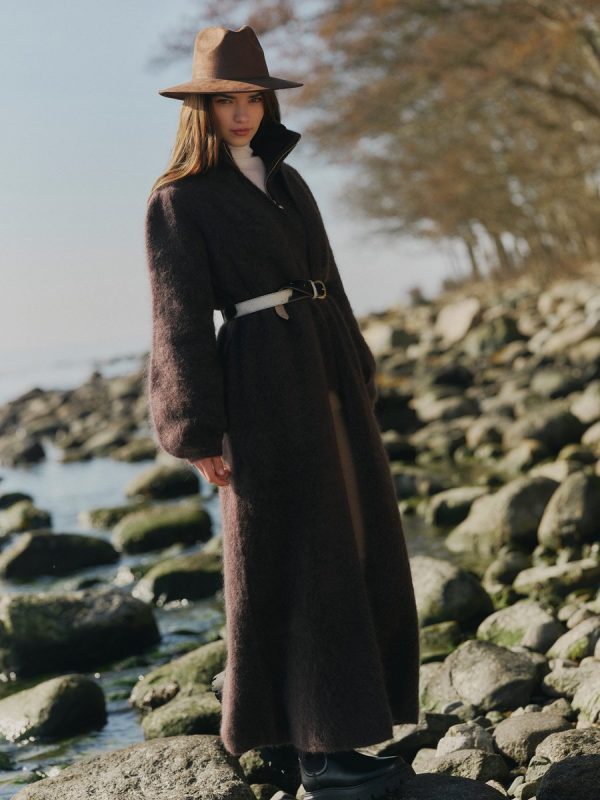 Ella & il Olivia Chunky Cardigan Dark Brown