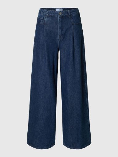 Selected Femme Extra Wide Selma-Noa HW Jeans Dark Blue Denim