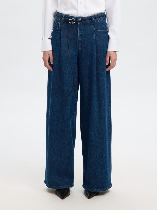 Selected Femme Extra Wide Selma-Noa HW Jeans Dark Blue Denim - Bilde 2