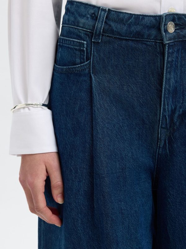 Selected Femme Extra Wide Selma-Noa HW Jeans Dark Blue Denim - Bilde 4