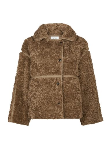 Neo Noir Castor Faux Fur Jacket Taupe