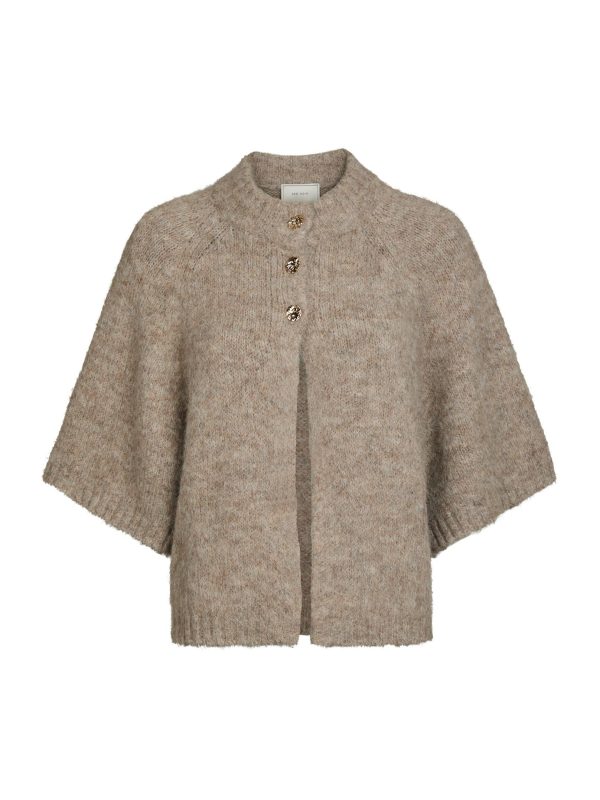 Neo Noir Benuta Fluffy Knit Cardigan Beige Melange - Bilde 2