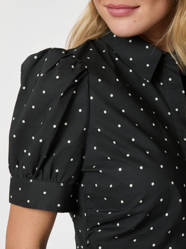Neo Noir Frannie Dot Shirt Black - Bilde 2