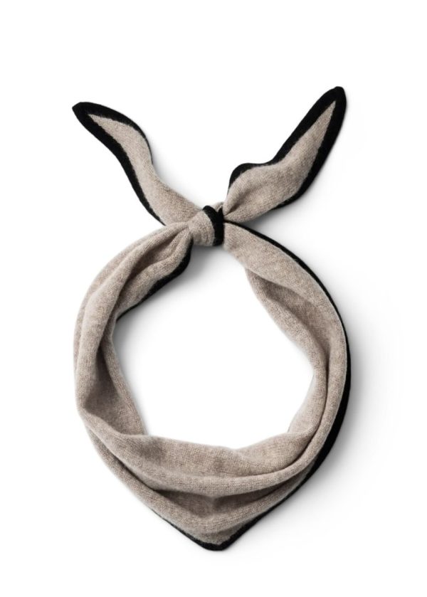 Selected Femme Maria Contrast Cashmere Scarf Fungi/Black