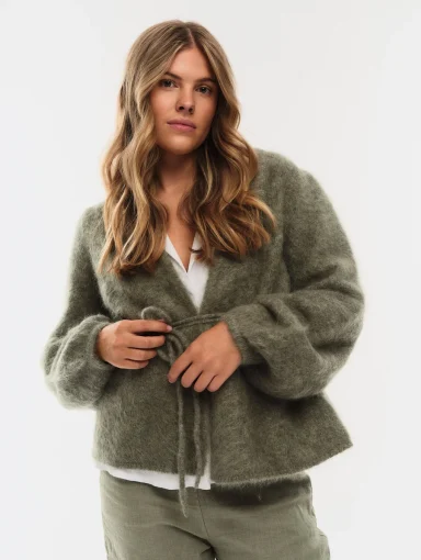 Ella & il Fredrikke Chunky Cardigan - Sage Green