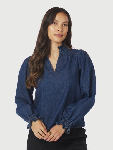 Neo Noir Emmeline Denim Blouse