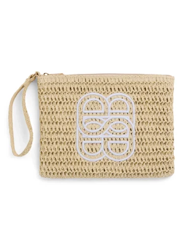 Ella & il mim Straw Clutch - Beige