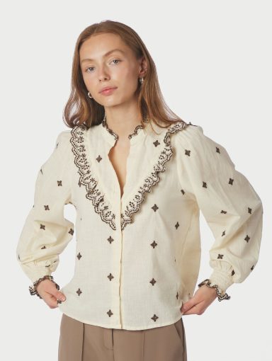 Neo Noir Degas Dot Blouse Offwhite