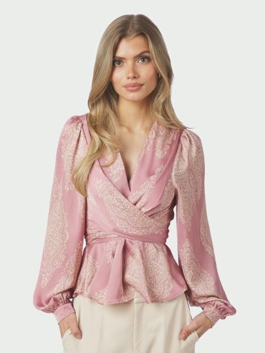 Neo Noir Rista Paisley Drop Blouse Evening Rose