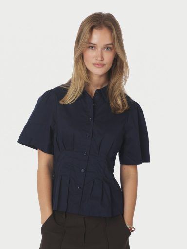 Neo Noir Balara Poplin Shirt Navy