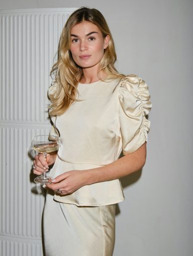 Neo Noir Benua Heavy Sateen Blouse - Light Yellow