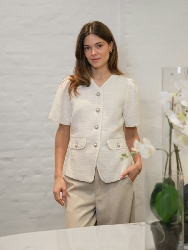 Neo Noir Faina Boucle Blouse Offwhite