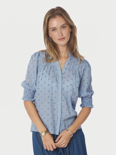 Neo Noir Diana Dobby S Blouse Light Blue